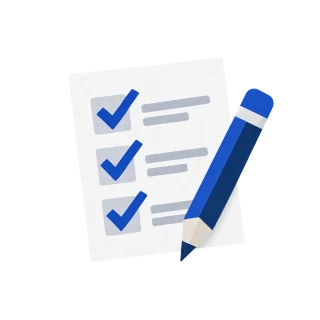 A checklist and pencil representing practical AEO improvements